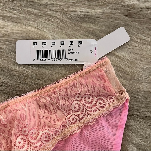 New FREYA Icon AA1665MIK Pink Bow Lacey Full Cover XL Panties Underwear Sheer - Picture 7 of 12